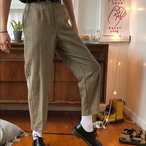 Vintage brown black and tan houndstooth trousers